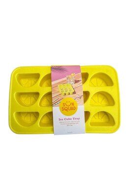 Sun Squad Yellow Ice Cube Tray 2 Pack New